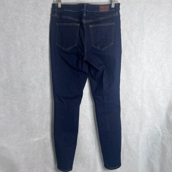 Lands End Dark Wash Mid Rise Skinny Jeans Non Destructed Size 8 - Picture 2 of 12
